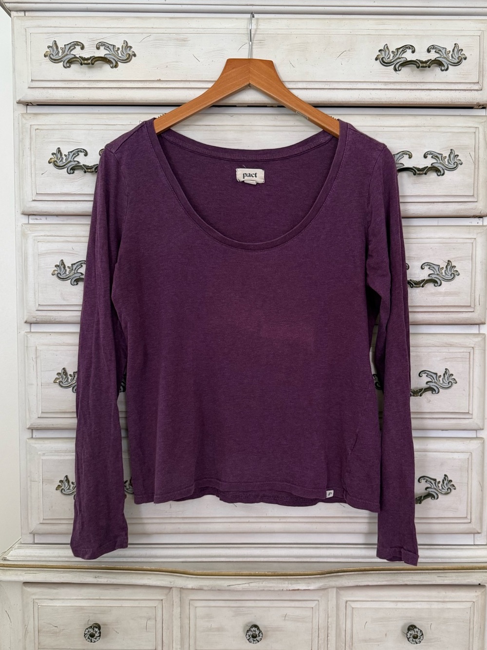 Pact Purple Organic Cotton Long Sleeve Tee